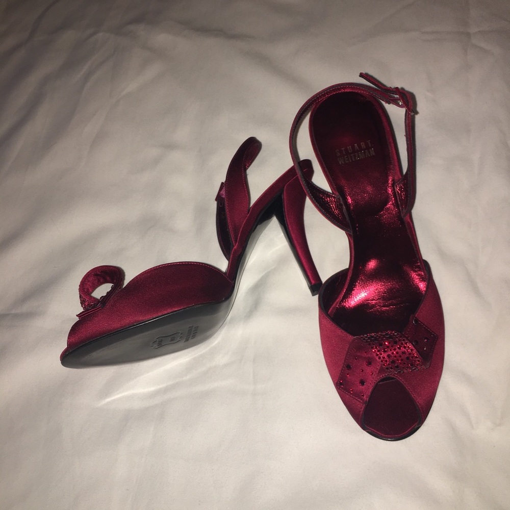Authentic Stuart Weitzman Red Sling Back Heels - image 1